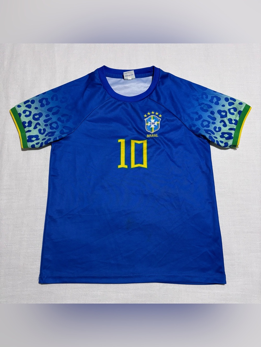 Kids Brazil Neymar Jr 2022/23 Away Soccer Jersey | Blue | Size 28 (Large)